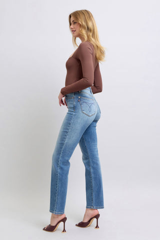 Judy Blue Full Size Wash Thermal Straight Jeans with Pockets - 1985 the VAULT Boutique