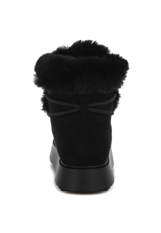 Bunting Faux Fur Collar Flatform Boots - 1985 the VAULT Boutique