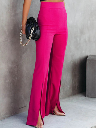 Front Slit Flare Leg Pants - 1985 the VAULT Boutique