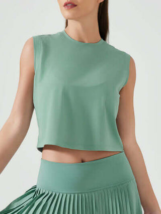 Millennia Round Neck Cropped Active Tank - 1985 the VAULT Boutique