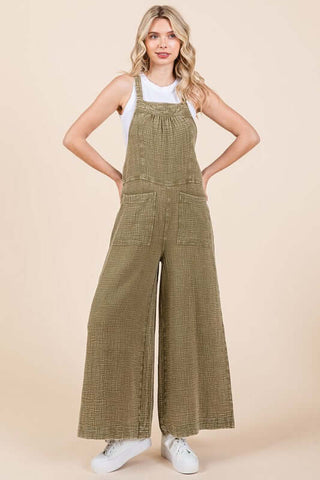 Mittoshop Textured Wide Leg Overalls - 1985 the VAULT Boutique