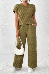 Short Sleeve Top and Pocketed Pants Lounge Set - 1985 the VAULT Boutique