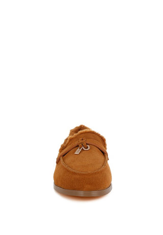 Ohrid Suede & Faux Fur Flat Loafers - 1985 the VAULT Boutique