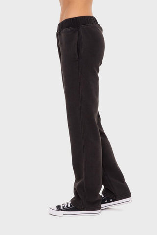 Mono B Elastic Waist Fleece Pants with Pockets - 1985 the VAULT Boutique