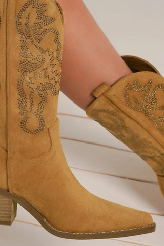 Beast Fashion Rhinestone Detail Point Toe Boots - 1985 the VAULT Boutique