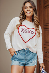 XOXO Round Neck Drop Shoulder Sweater - 1985 the VAULT Boutique