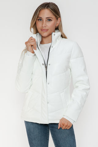 Snobbish Pocketed Zip Up Turtleneck Puffer Jacket - 1985 the VAULT Boutique