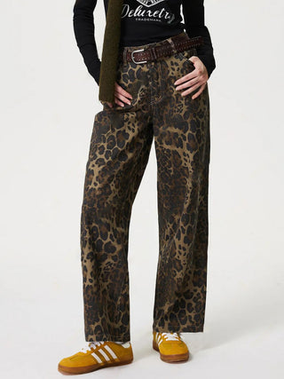 Leopard Straight Jeans with Pockets - 1985 the VAULT Boutique