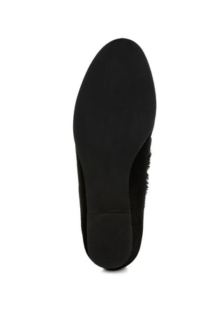 Ohrid Suede & Faux Fur Flat Loafers - 1985 the VAULT Boutique