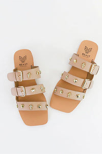 D-LANA STUDED FLAT SANDALS - 1985 the VAULT Boutique