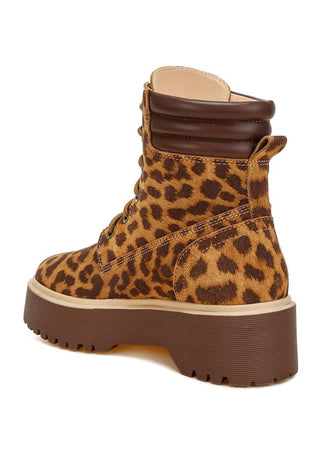 Ujola High Ankle Leopard Print Suede Boots - 1985 the VAULT Boutique