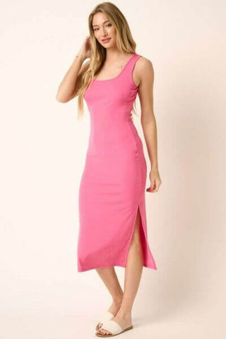 Mittoshop Side Slit Wide Strap Midi Tank Dress - 1985 the VAULT Boutique