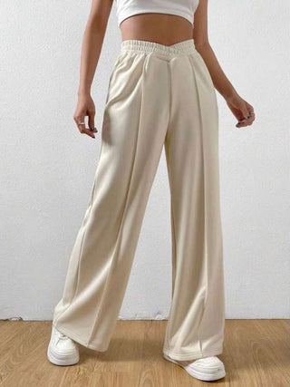 Elastic Waist Wide Leg Pants - 1985 the VAULT Boutique