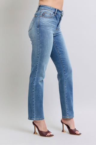 Judy Blue Full Size Wash Thermal Straight Jeans with Pockets - 1985 the VAULT Boutique