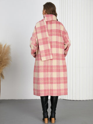 Plaid Button Up Long Sleeve Coat - 1985 the VAULT Boutique