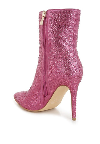 Anun Rhinestones Embellished High Ankle Boots - 1985 the VAULT Boutique