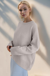 Basic Bae Round Neck Dropped Shoulder Sweater - 1985 the VAULT Boutique