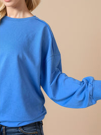 Exposed Seam Round Neck Long Sleeve Sweatshirt - 1985 the VAULT Boutique