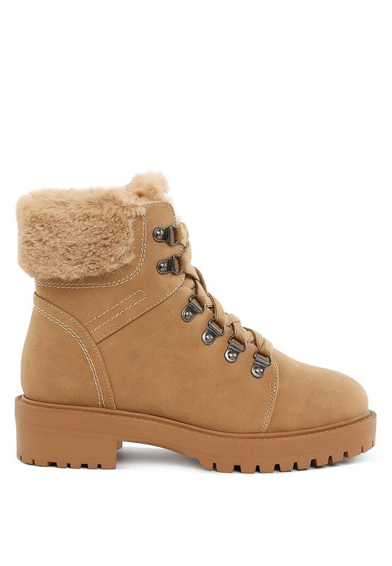 Maranta Faux Fur Collar Ankle Boots - 1985 the VAULT Boutique