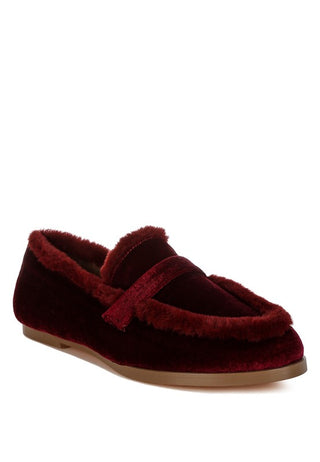 Bastian Fur Detail Velvet Loafers - 1985 the VAULT Boutique