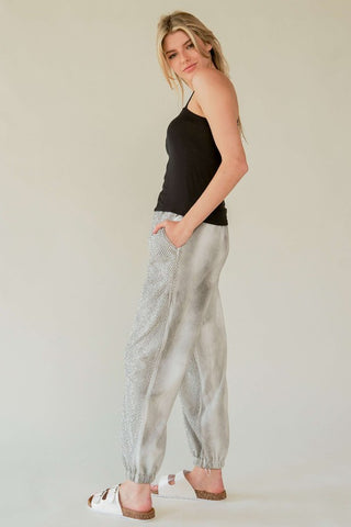 Davi & Dani Rhinestone Elastic Waist Joggers - 1985 the VAULT Boutique