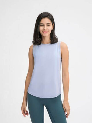 Millennia Cutout Back Round Neck Active Tank - 1985 the VAULT Boutique