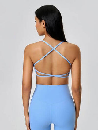 Millennia Crisscross Back Scoop Neck Active Cami with Detachable Chest Pads - 1985 the VAULT Boutique