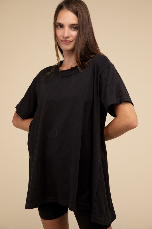 Basic Cotton Drop Shoulder Oversized Top - 1985 the VAULT Boutique