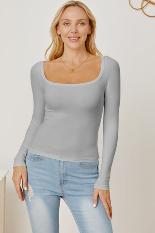 Square Neck Long Sleeve T-Shirt - 1985 the VAULT Boutique