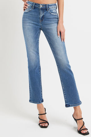 RISEN Full Size Mid Rise Ankle Straight Jeans with Pockets - 1985 the VAULT Boutique