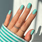 Soft Teal Press-On Nails | Short Squoval Solid Nail