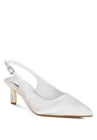 Vinca Satin Pointed Toe Slingbacks - 1985 the VAULT Boutique