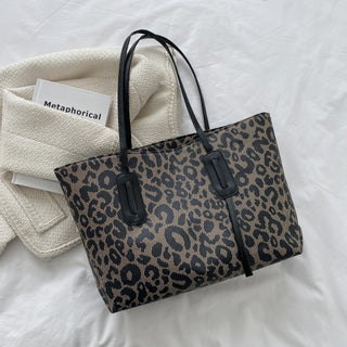 PU Leather Leopard Tote Bag - 1985 the VAULT Boutique