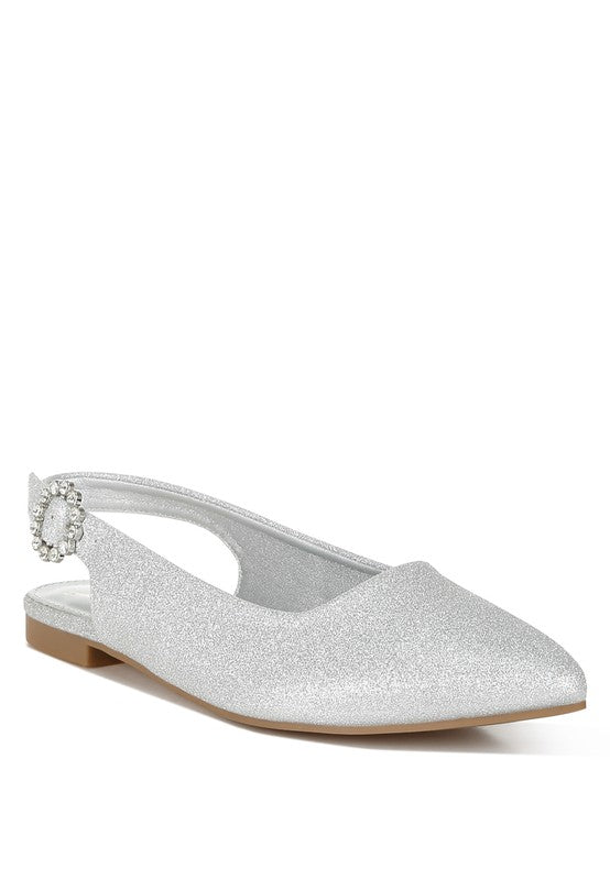 Giora Glitter Slingback Flat Sandals - 1985 the VAULT Boutique