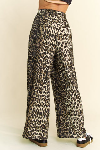 Davi & Dani Leopard Wide Leg Pants - 1985 the VAULT Boutique