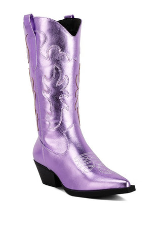 Cowby Metallic Faux Leather Cowboy Boots - 1985 the VAULT Boutique