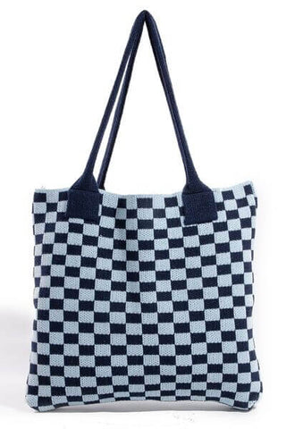 Fame Checkered Pattern Tote Bag - 1985 the VAULT Boutique