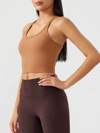 Millennia Scoop Neck Active Tank with Detachable Chest Pads - 1985 the VAULT Boutique