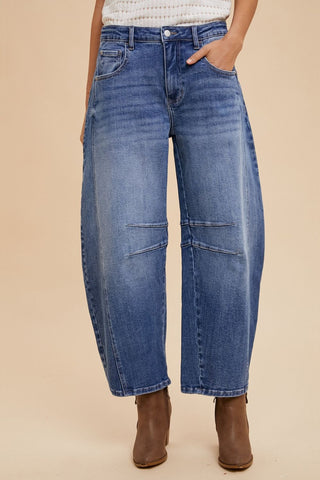 Annie Wear Mid Rise Barrel Leg Jeans with Pockets - 1985 the VAULT Boutique