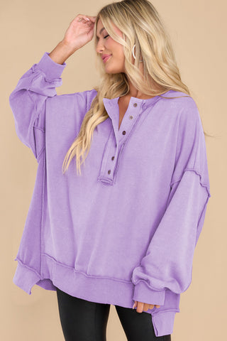 Exposed Seam Long Sleeve Sweatshirt - 1985 the VAULT Boutique