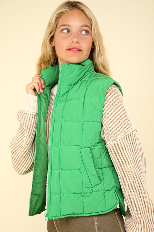 VERY J Zip Up Puffer Padded Warm Vest - 1985 the VAULT Boutique