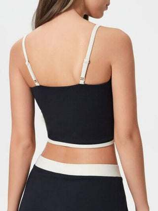 Millennia Contrast Trim Square Neck Active Cami with Detachable Chest Pads - 1985 the VAULT Boutique