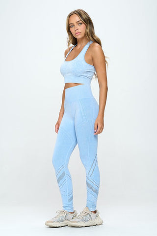 Seamless Two Piece Yoga mineral washed active set - 1985 the VAULT Boutique