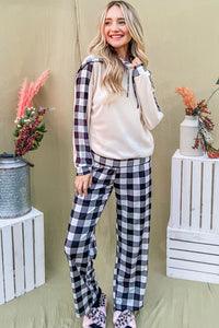 And The Why Drawstring Hooded Top and Plaid Pants Lounge Set - 1985 the VAULT Boutique