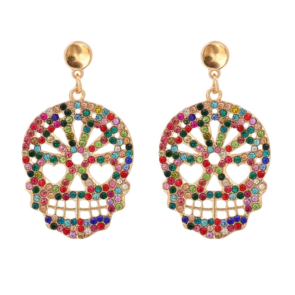 Skull Rhinestone Alloy Earrings - 1985 the VAULT Boutique