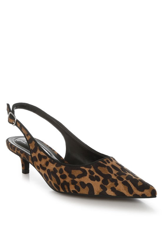 Jahzara Slingback Kitten Heel Sandals - 1985 the VAULT Boutique