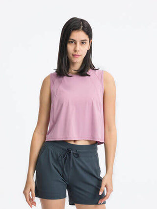 Millennia Round Neck Cropped Active Tank - 1985 the VAULT Boutique