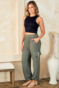 Hailey & Co Textured Rib Cargo Pants - 1985 the VAULT Boutique