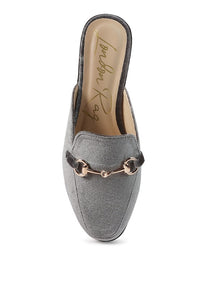 Velvet Buckled Flat Mules - 1985 the VAULT Boutique