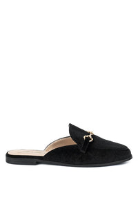 Velvet Buckled Flat Mules - 1985 the VAULT Boutique